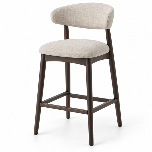 Brenna Curved-Back Counter Stool - white background, design illustration