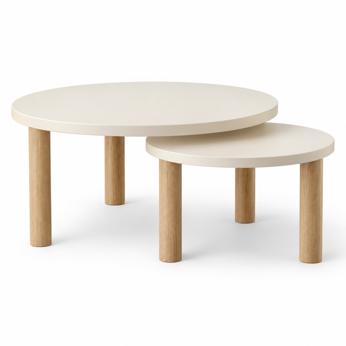 Della Round Nesting Tables - Set of Two - white background, design illustration