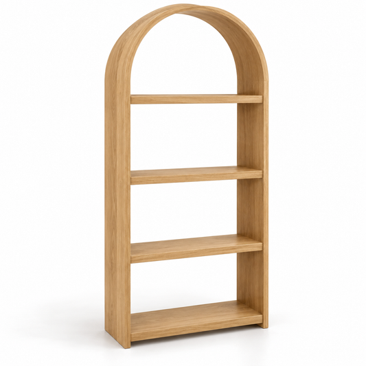 Eira Arched Four-Tier Display Shelf - white background, design illustration